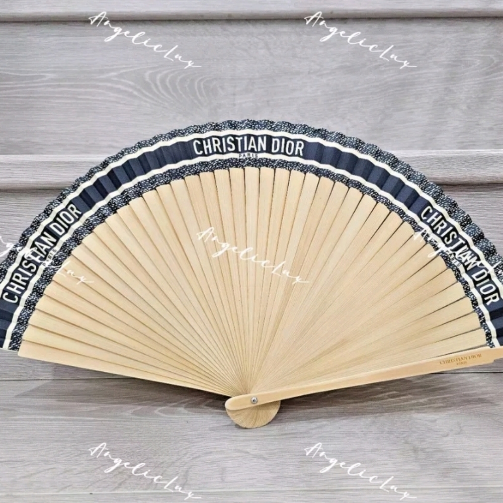 Christian Dior ❤️New DIORIVIERA Folding Fan Japan Novelty 100% Bamboo - Picture 5 of 7